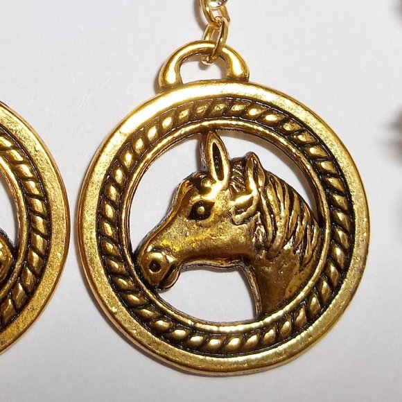 Gold Horse Earrings Jewelry Gift Set Woman Country Western Ranch Gift NWT C066 - Picture 7 of 9
